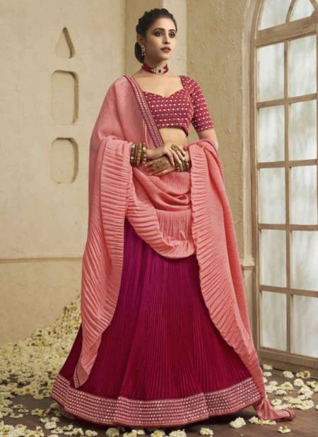 Pink Colour Maaya Vol 3 Fancy Wear Exclusive Pure Chinon Lehenga Choli Collection 308